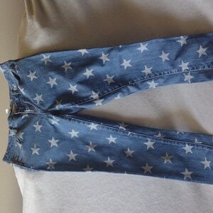 Forever 21 Blue Star Print Skinny Jeans